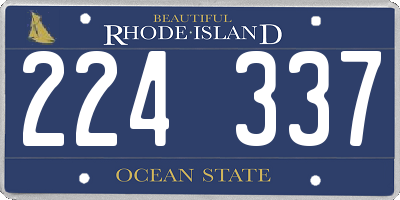 RI license plate 224337