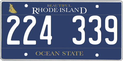 RI license plate 224339