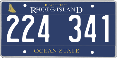RI license plate 224341
