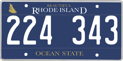 RI license plate 224343