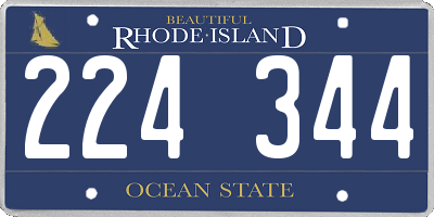 RI license plate 224344