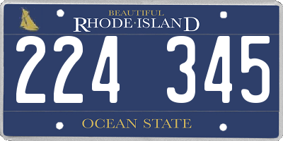 RI license plate 224345