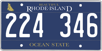 RI license plate 224346