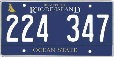 RI license plate 224347