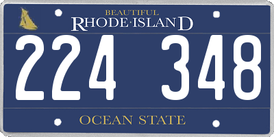 RI license plate 224348