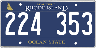 RI license plate 224353