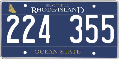 RI license plate 224355