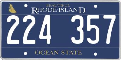 RI license plate 224357