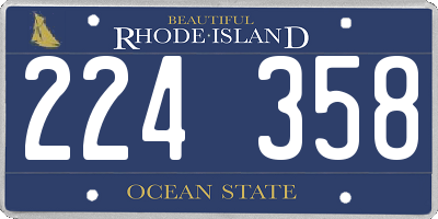 RI license plate 224358