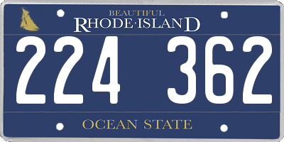 RI license plate 224362