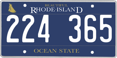 RI license plate 224365