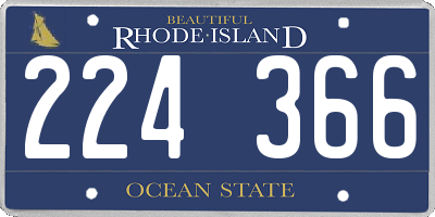RI license plate 224366