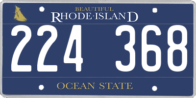 RI license plate 224368