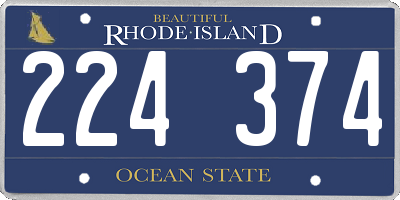 RI license plate 224374
