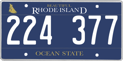 RI license plate 224377