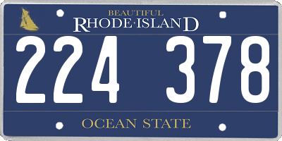 RI license plate 224378