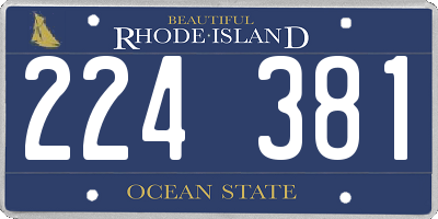 RI license plate 224381