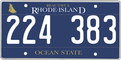 RI license plate 224383