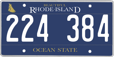 RI license plate 224384