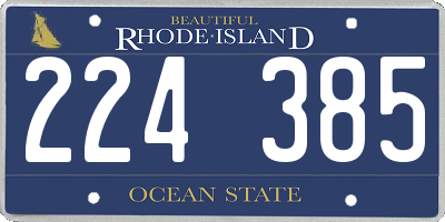 RI license plate 224385