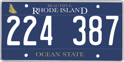 RI license plate 224387