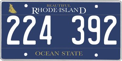 RI license plate 224392