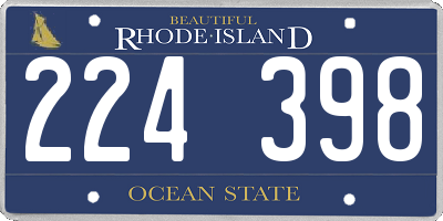 RI license plate 224398