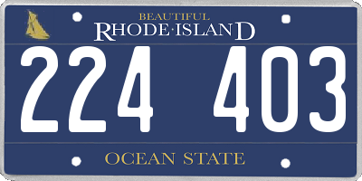 RI license plate 224403