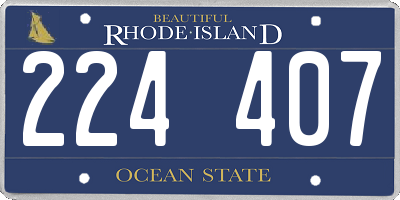 RI license plate 224407