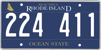 RI license plate 224411