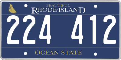 RI license plate 224412