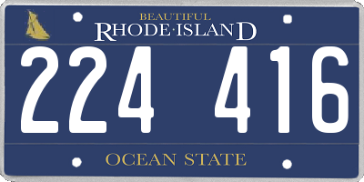 RI license plate 224416