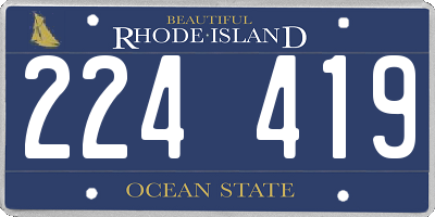 RI license plate 224419