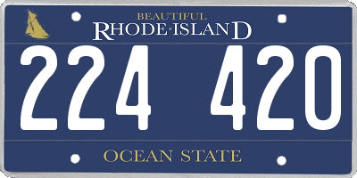 RI license plate 224420