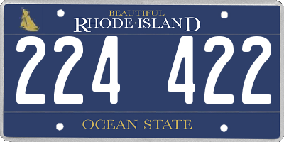 RI license plate 224422