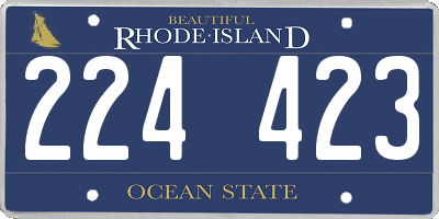 RI license plate 224423