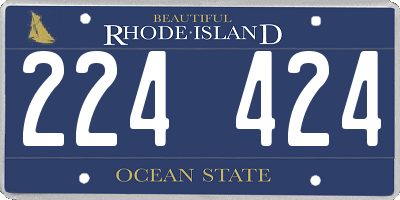 RI license plate 224424