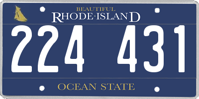 RI license plate 224431