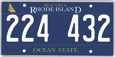 RI license plate 224432