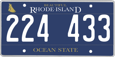 RI license plate 224433