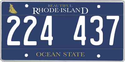 RI license plate 224437