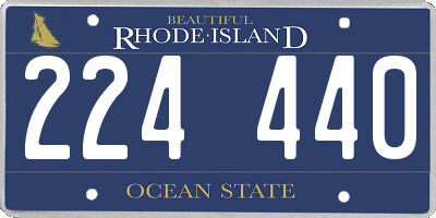 RI license plate 224440