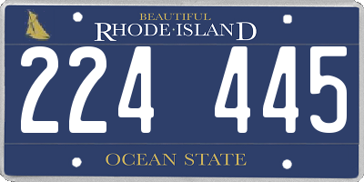 RI license plate 224445