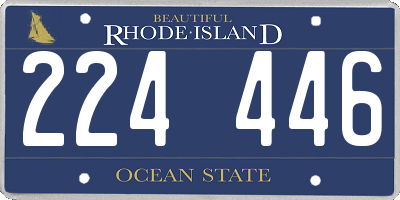 RI license plate 224446