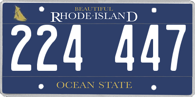 RI license plate 224447