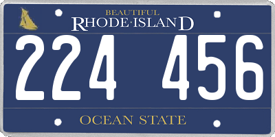 RI license plate 224456