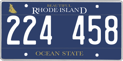 RI license plate 224458