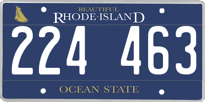 RI license plate 224463
