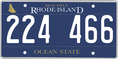 RI license plate 224466