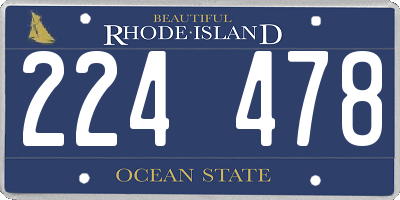 RI license plate 224478